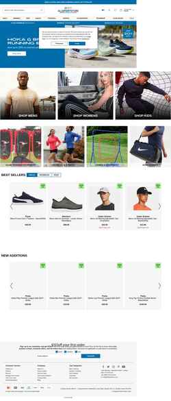 Captura de pantalla www.allsportstore.com