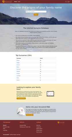 Zrzut ekranu surnamedb.com