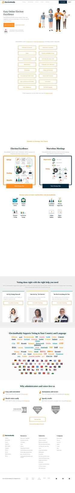 Snímka obrazovky electionbuddy.com