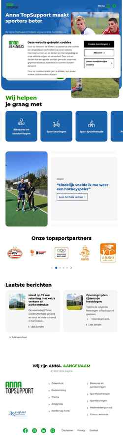 Posnetek zaslona www.annatopsupport.nl