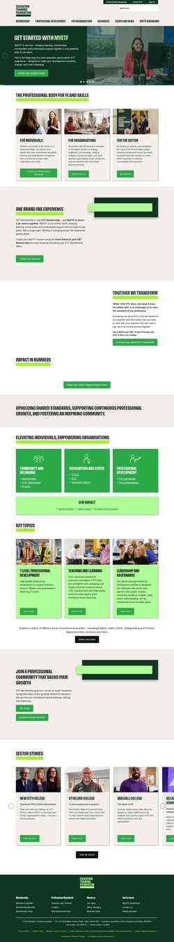 Ekrānuzņēmums etfoundation.co.uk