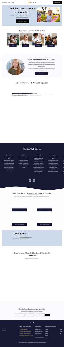 Ekrānuzņēmums toddlertalk.com