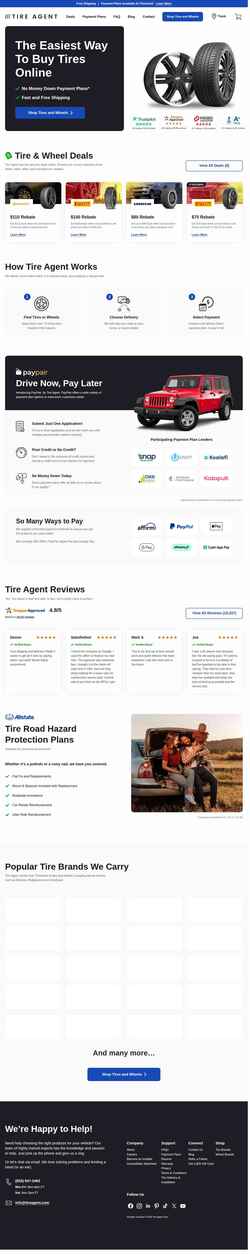 Snímek obrazovky www.tireagent.com