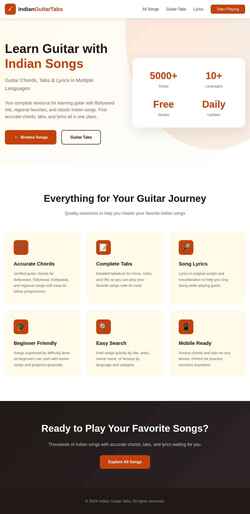 Snimka zaslona indianguitartabs.com