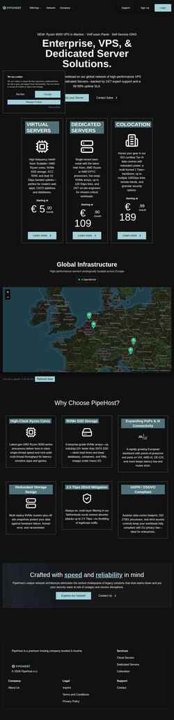Screenshot pipehost.net