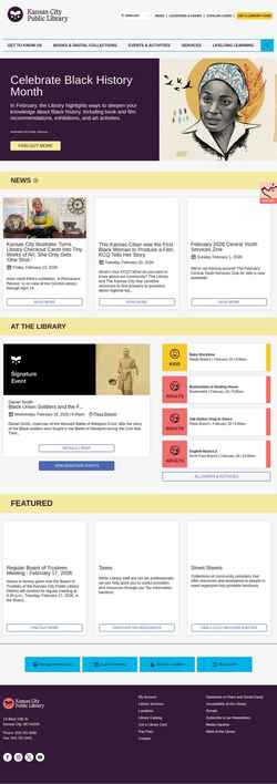 Ekrānuzņēmums kclibrary.org