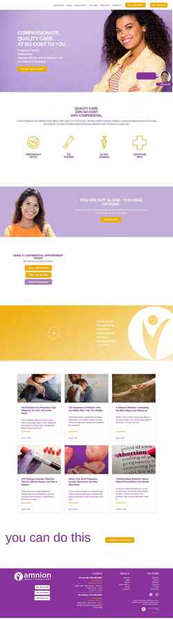 Screenshot amnionpregnancycenter.com