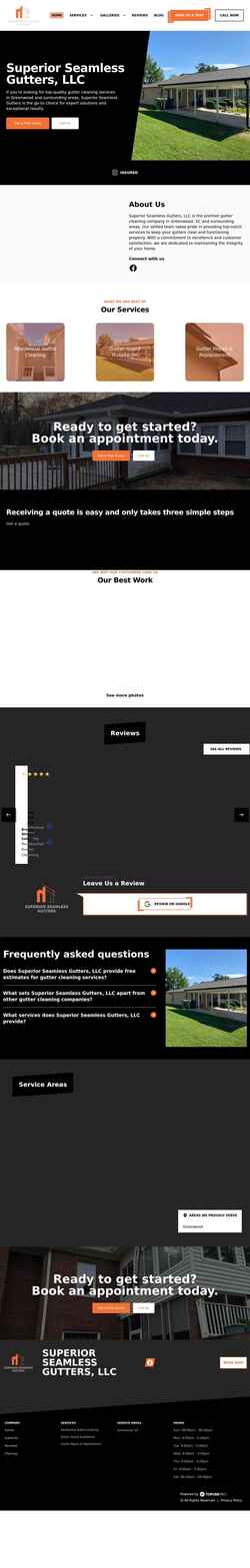 Screenshot superiorseamlessgutterssc.com