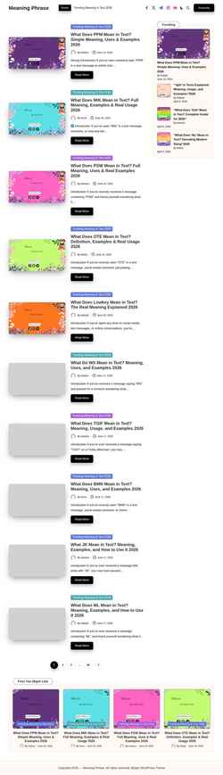 Screenshot meaningphrase.com