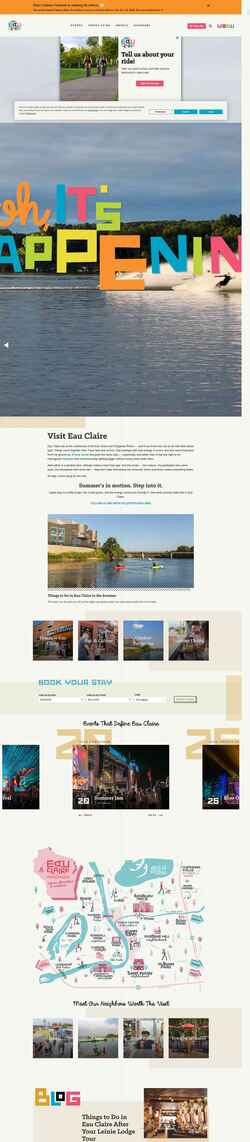 Posnetek zaslona www.visiteauclaire.com