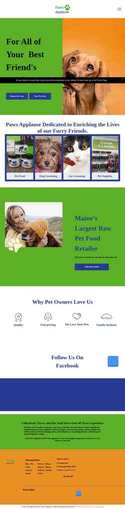 Screenshot www.pawsapplause.com