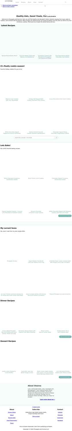 Screenshot www.pineappleandcoconut.com