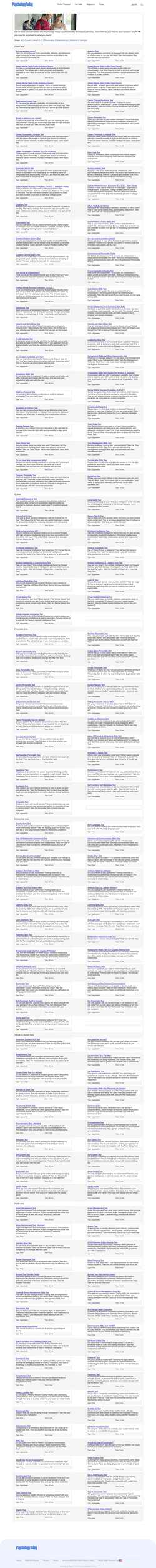 Captura de pantalla psychologytoday.tests.psychtests.com