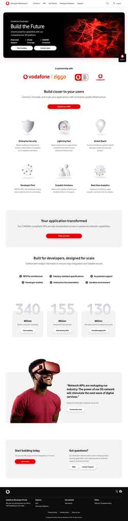 Екранна снимка developer.vodafone.com