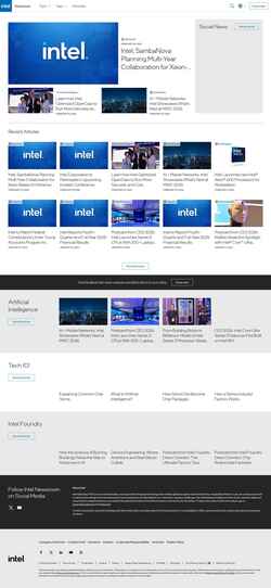 Skjermdump newsroom.intel.com