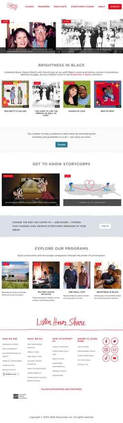 Ekrānuzņēmums storycorps.org