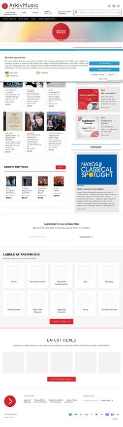 Képernyőkép arkivmusic.com