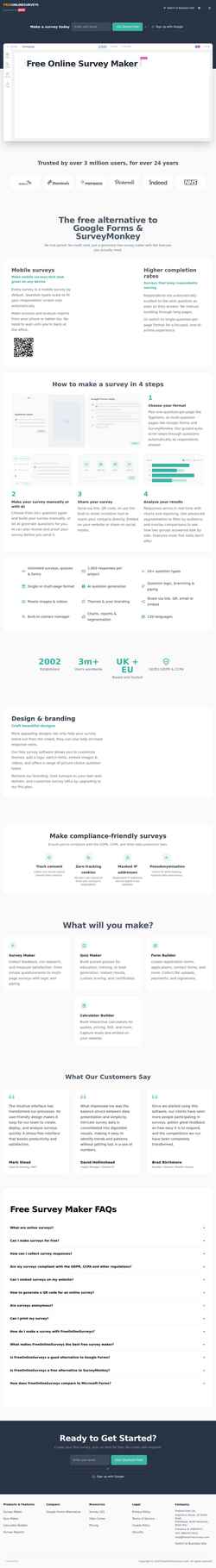 Στιγμιότυπο οθόνης freeonlinesurveys.com