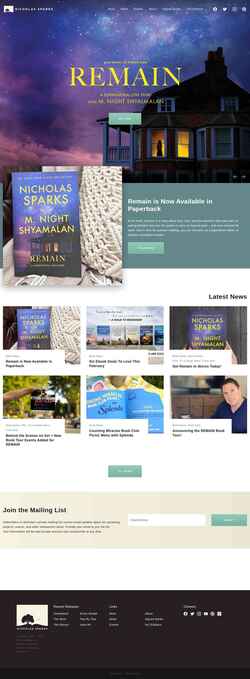 Captura de pantalla nicholassparks.com