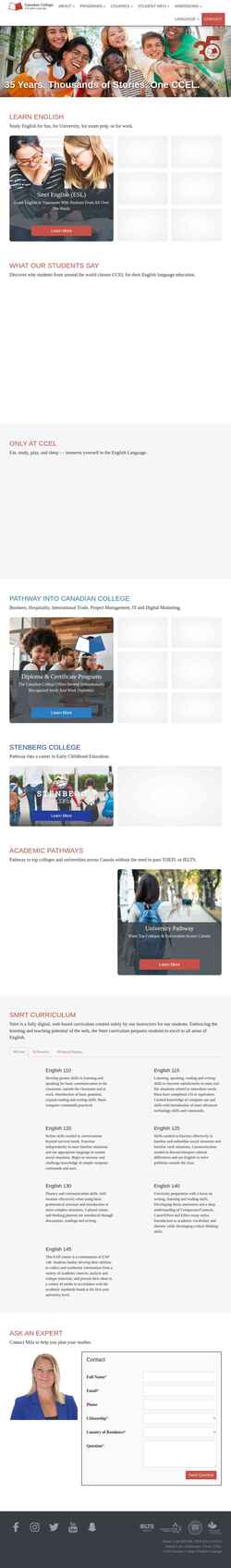 Snímek obrazovky canada-english.com