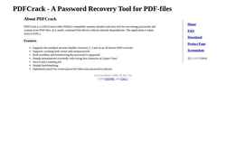 Captura de pantalla pdfcrack.sourceforge.net