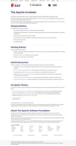 Schermafbeelding incubator.apache.org
