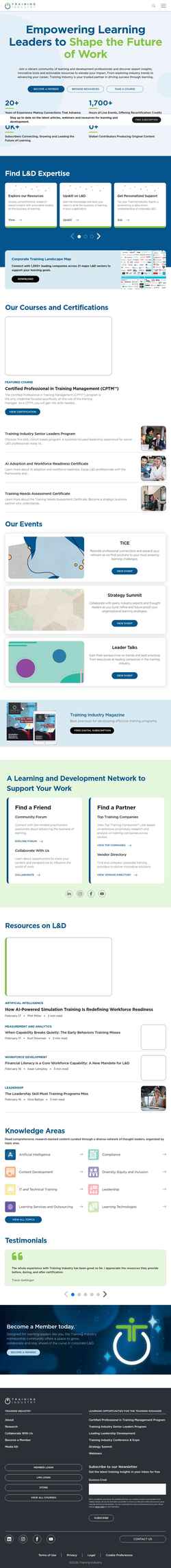 Captura de pantalla trainingindustry.com