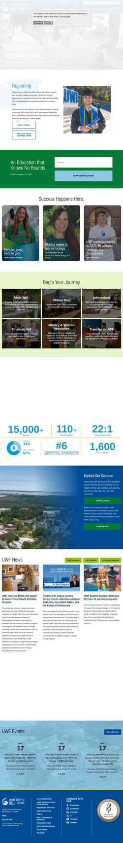 Schermafbeelding uwf.edu