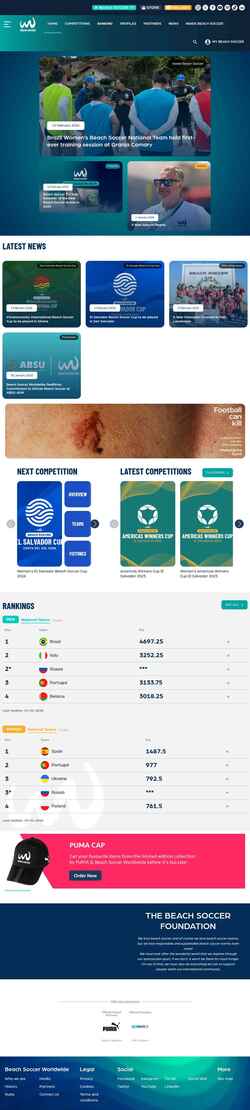 Captură de ecran beachsoccer.com