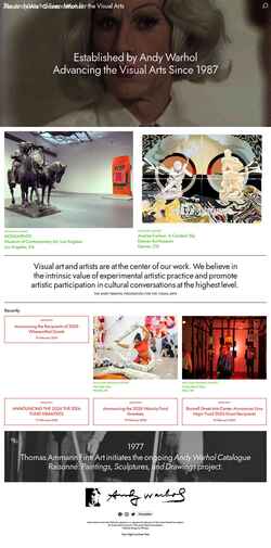 Ekrānuzņēmums warholfoundation.org