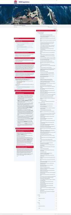 Schermata legislation.nsw.gov.au