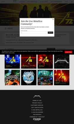 Snimka zaslona livemetallica.com