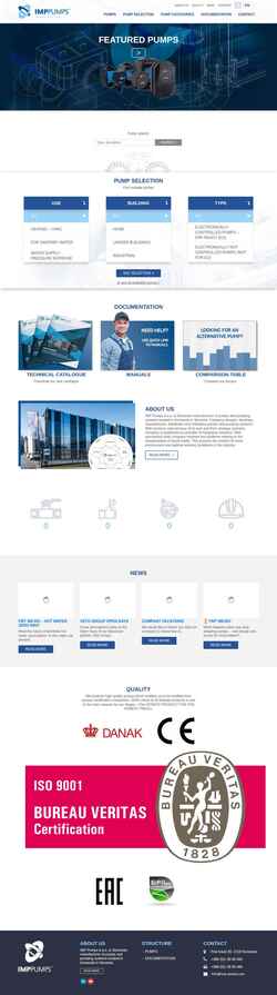 Posnetek zaslona imp-pumps.com