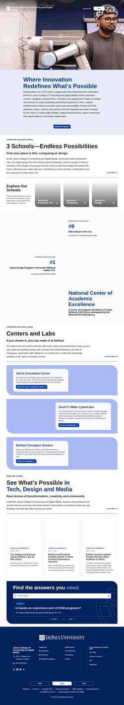 Снимак екрана cdm.depaul.edu