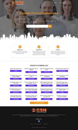 Captură de ecran customerservicenumbers.com