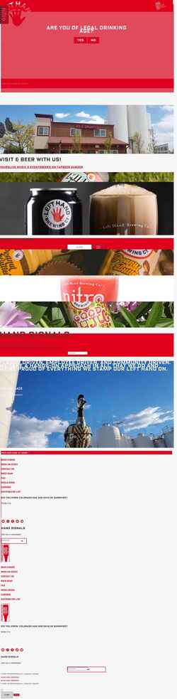 Captura de pantalla lefthandbrewing.com