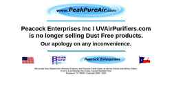 Ekran görüntüsü peakpureair.com