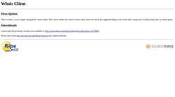 Снимак екрана whois.sourceforge.net