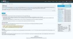Skärmdump aur.archlinux.org