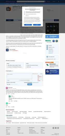 Snímek obrazovky onlinetv.software.informer.com
