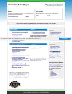 Screenshot support.automationdirect.com