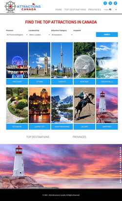 Screenshot attractionscanada.com