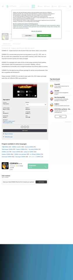 Posnetek zaslona cdrwin.en.softonic.com