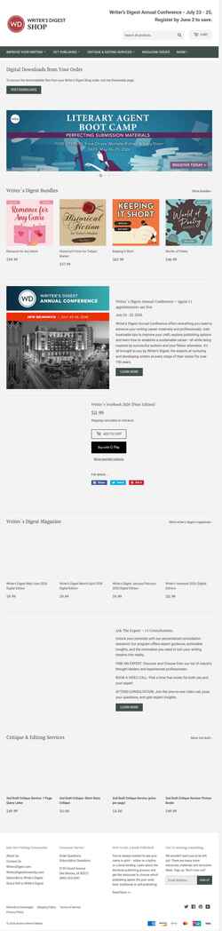 Zrzut ekranu writersdigestshop.com