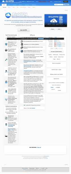 Skærmbillede airvpn.org