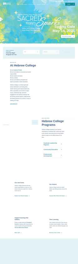Snímek obrazovky hebrewcollege.edu