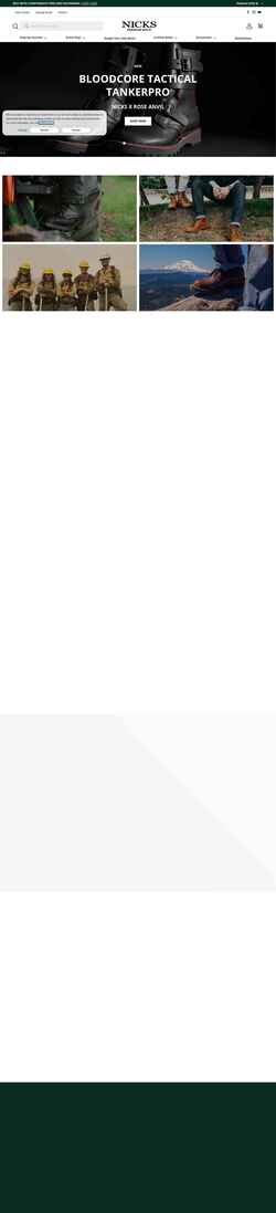 Posnetek zaslona nicksboots.com