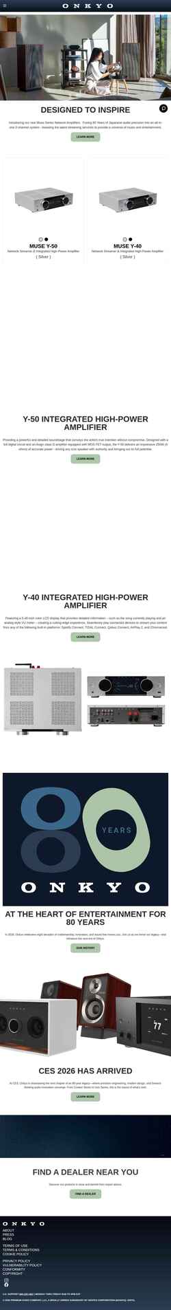 Captura de pantalla onkyo.com