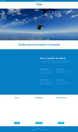 Posnetek zaslona skydivethebeach.com.au
