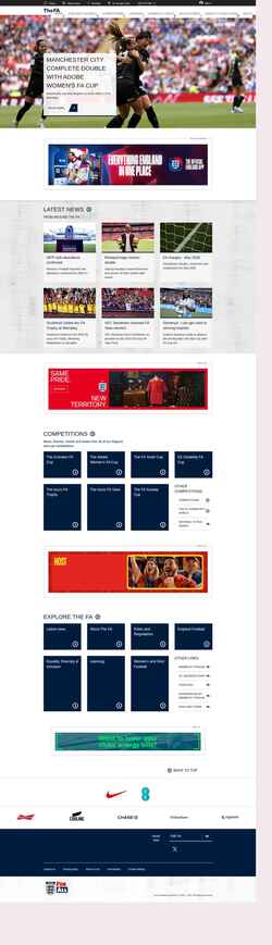Екранна снимка thefa.com